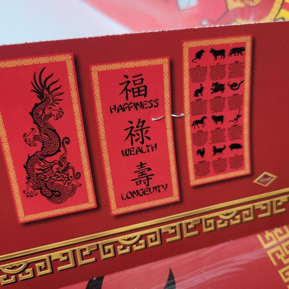 Lot of Chinese Theme Party New Year Decor Cut Outs w/ Crowns RARE Vintage Dragon